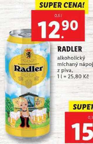 Lidl Radler, 0,5 l nabídka