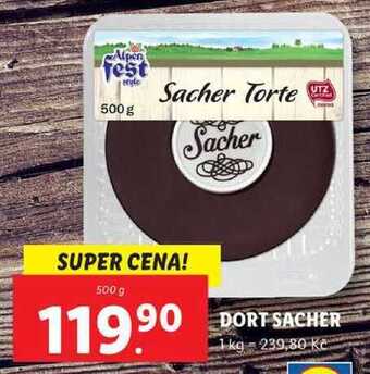 Lidl Dort sacher, 500 g nabídka