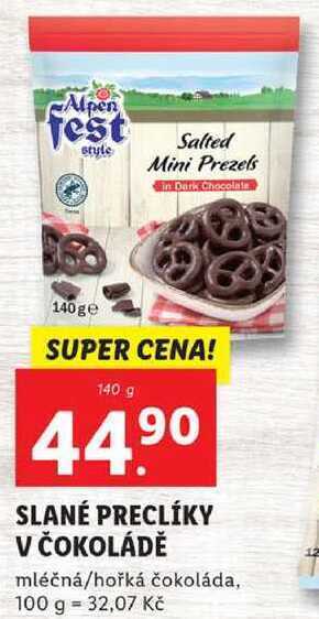Lidl Slané preclíky v čokoládě, 140 g nabídka