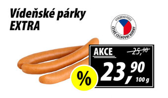 ZEMAN Vídeňské párky EXTRA nabídka