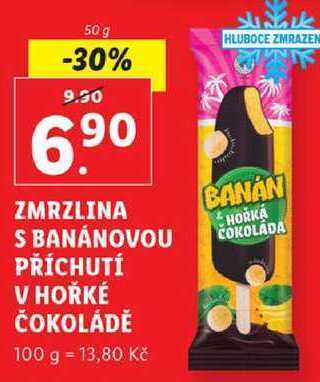 Lidl Zmrzlina s banánovou příchutí v hořké čokoládě, 50 g nabídka