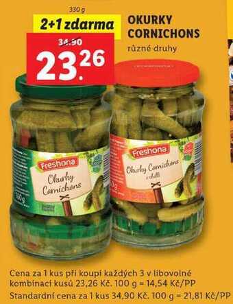 Lidl Okurky cornichons, 330 g nabídka