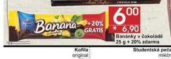 Jip Figaro banánky v čokoládě 25 g + 20% zdarma nabídka