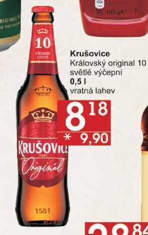 Jip Krušovice královský original 10 světlé výčepní, 0,5 l nabídka