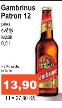 COOP DISKONT Gambrinus Patron 12 nabídka