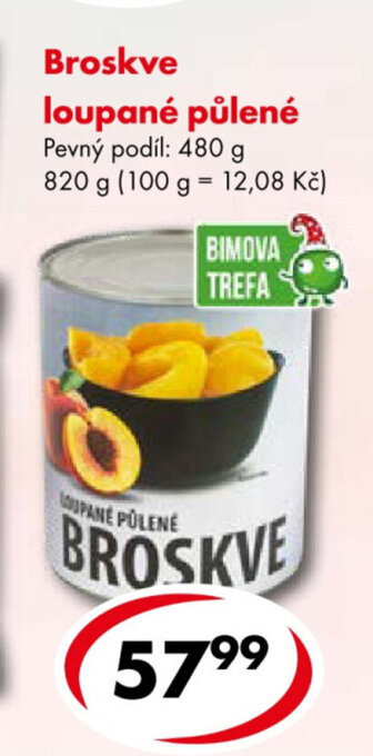 Broskve loupané půlené