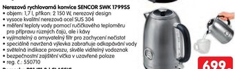 Nerezová rychlovarná konvice SENCOR SWK 1799SS
