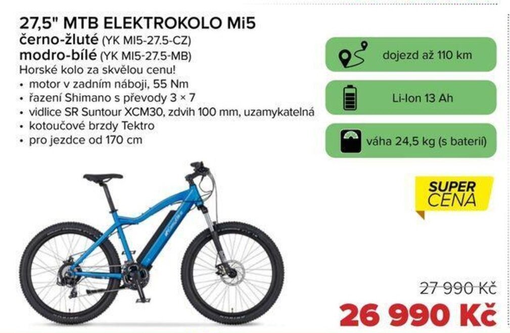 Auto Kelly 27,5" MTB ELEKTROKOLO Mi5 nabídka