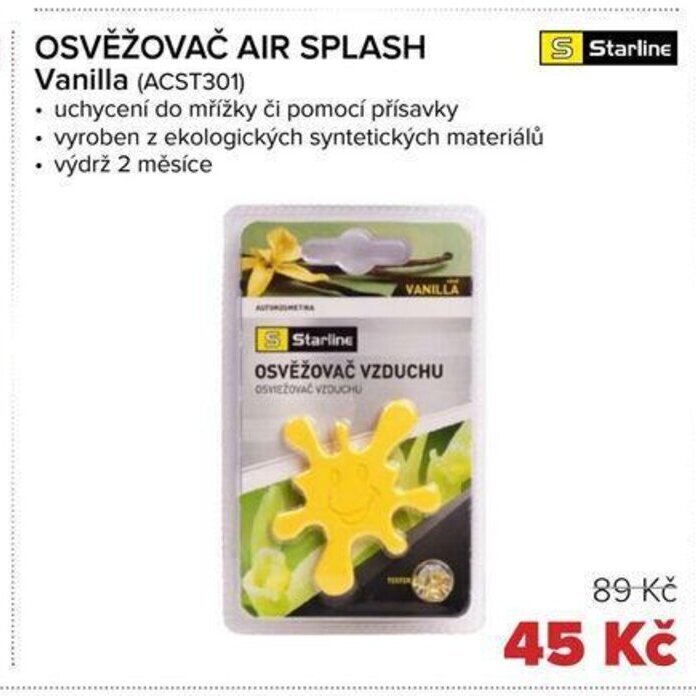 Auto Kelly OSVĚŽOVAČ AIR SPLASH Vanilla nabídka