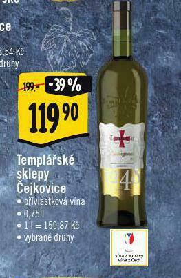 Albert Templářské sklepy čejkovice nabídka