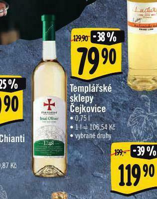 Albert Templářské sklepy čejkovice nabídka