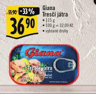 Albert Giana tresčí játra nabídka