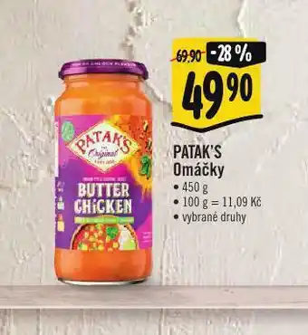 Albert Patak´s omáčky nabídka