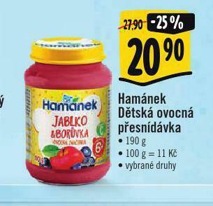 Albert Hamánek dětská ovocná přesnídávka nabídka
