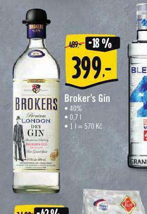 Albert Broker´s gin nabídka