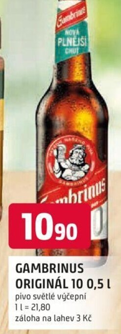 Trefa GAMBRINUS ORIGINÁL 10 0,5 L nabídka