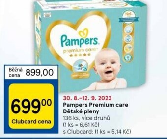 Tesco Pampers. premium care nabídka
