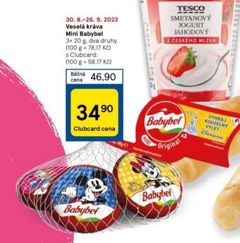 Tesco Veselá kráva Mini Babybel nabídka