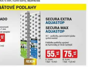 Baumax Podložka secura extra aquatop nabídka