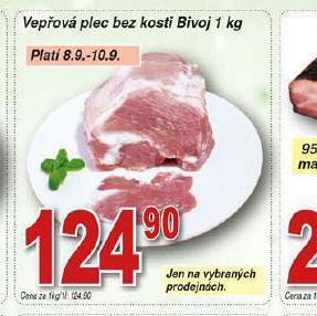 Hruška Vepřová plec bez kosti nabídka