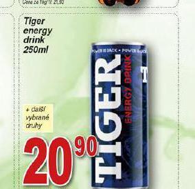 Hruška Tiger energy drink nabídka