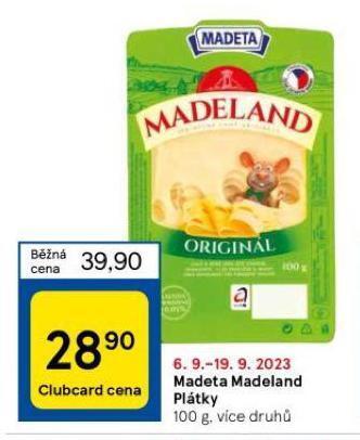 Tesco Madeta madeland plátky nabídka