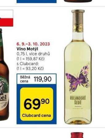 Tesco Víno motýl nabídka