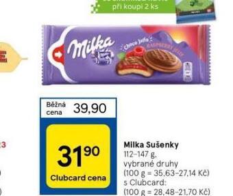 Tesco Milka sušenky nabídka