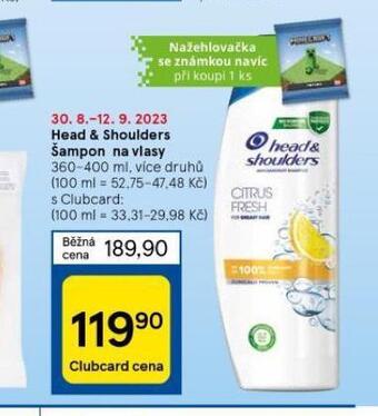 Tesco Head&shoulders šampon nabídka