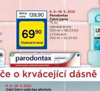 Tesco Parodontax zubní pasta nabídka