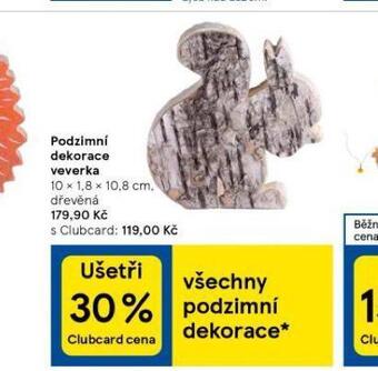 Tesco Podzimní dekorace veverka nabídka