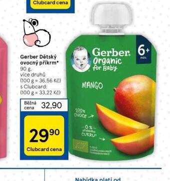 Tesco Gerber dětský ovocný příkrm nabídka