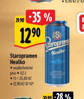 Albert Pivo staropramen nealkoholické nabídka
