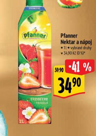 Albert Pfanner nektar a nápoj nabídka