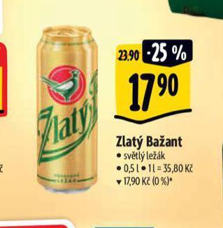 Albert Pivo zlatý bažant nabídka