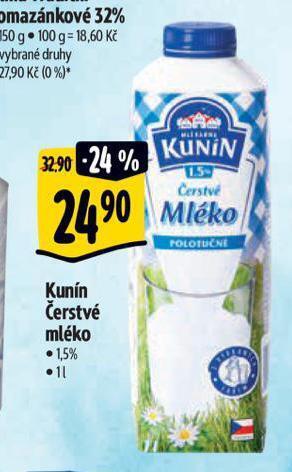 Albert Kunín čerstvé mléko nabídka