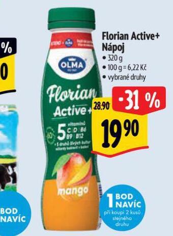 Albert Florian active+ nápoj nabídka