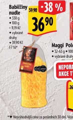 Albert Babiččiny nudle nabídka