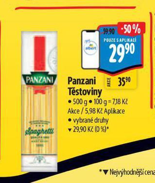 Albert Panzani těstoviny nabídka