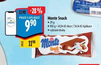 Albert Monte snack nabídka
