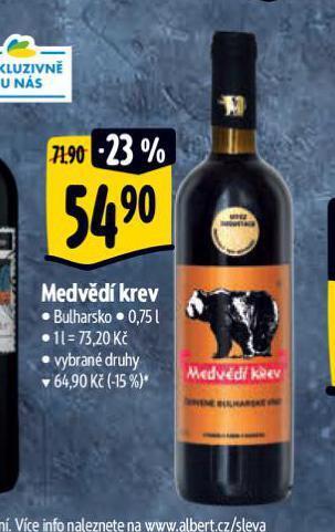 Albert Medvědí krev nabídka