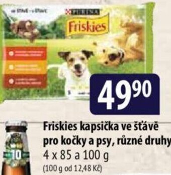 Bala Friskies kapsička ve šťávě pro kočky a psy, různé druhy nabídka