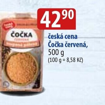 česká cena Čočka červená