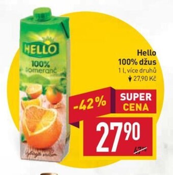 Billa Hello 100% džus nabídka