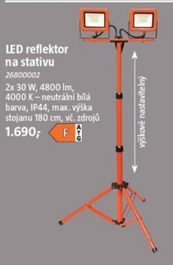 Bauhaus LED reflektor na stativu nabídka