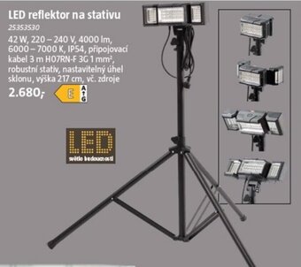 Bauhaus LED reflektor na stativu nabídka