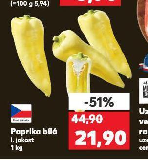 Kaufland Paprika bílá nabídka
