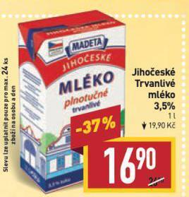 Billa Trvanlivé mléko nabídka