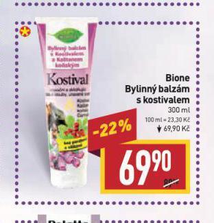 Billa Bione bylinný balzám s kostivalem nabídka
