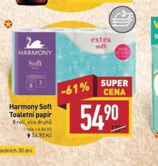 Billa Harmony toaletní papír nabídka